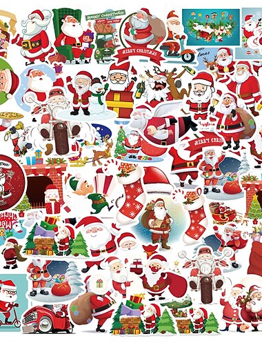  53 pegatinas navideñas para rellenar calcetines para niños, regalos de Navidad para niños, regalos de Navidad, suministros para fiestas de Navidad, regalos de fiesta para niños y niñas.