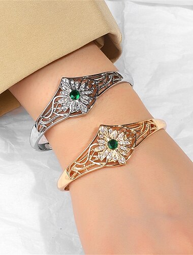  Zircone Stile Vintage Serie totem Elegante Vintage Artistico Etnico Cromo Gioielli braccialetto Argento / Oro Per Matrimonio Feste Fidanzamento Balli di fine anno