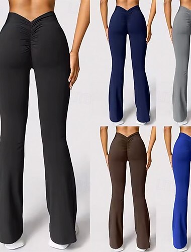  Γυναικεία Αθλητικές Φόρμες Πάτος καμπάνας κινέζικα Μοντέρνα Κομψό στυλ street Καθημερινό Πλήρες μήκος Μεσαία Μέση Σκέτο Ελαστική μέση Άνετο Ελαστικό ΕΞΩΤΕΡΙΚΟΥ ΧΩΡΟΥ Διακοπές Γιόγκα