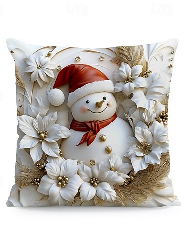  Juleputetrekk 3D gullfarget juletre dekorative putetrekk til sofa soverom stue feriehjemdekorasjon festlig kasteputesett