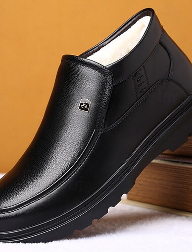  scarpe slip-on da uomo in similpelle nera con fodera morbida: calzature eleganti e comode per occasioni casual e semi-formali