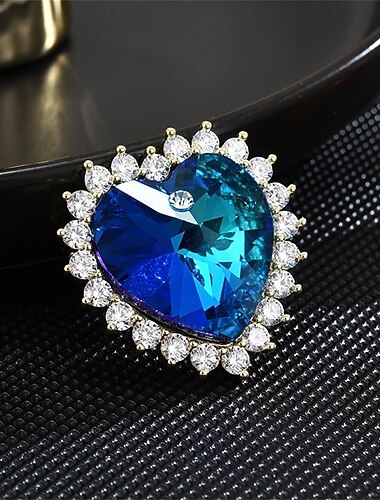  Broches Clássico Retro Elegante Moda Luxo Broche Jóias Azul Para Casamento Festa Presente Noivado Baile de Formatura Festival