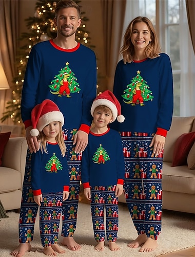 Семейный вид Новогодняя тематика Рождественская семейная пижама Пижамы Семейные наборы Графика Новогодняя ёлка Дом С принтом Темно-синий Длинный рукав Повседневные Подходящие наряды   Семейный вид Новогодняя тематика Рождественская семейная пижама Пижамы Семейные наборы Графика Новогодняя ёлка Дом С принтом Темно-синий Длинный рукав Повседневные Подходящие наряды