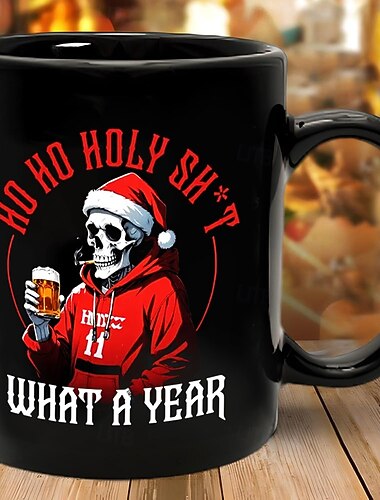  χριστουγεννιάτικη αστεία κούπα δώρου μαύρη χριστουγεννιάτικη κούπα καφέ 330ml/12oz κεραμική κούπα ρετρό vintage σχέδιο