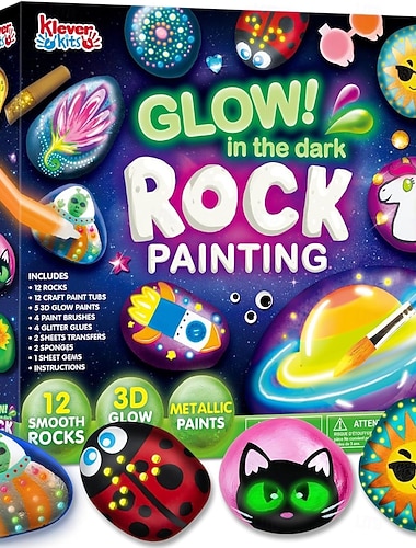  Kerstcadeaus voor kleinkinderen jongens meisjes glow in the dark rock kit kunst en ambachten voor kinderen van 6-12 jaar kunstbenodigdheden speelgoed kids craft verfkits kunst en ambachten voor
