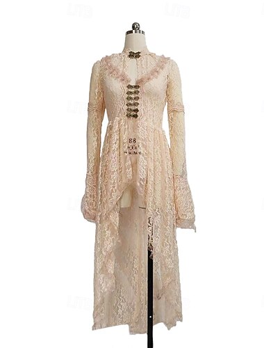 Spitze Rüschen Frack Mittelalter Renaissance Vintage Kleid Damen Kostüm Vintage Cosplay Party Langarm Kleid Maskerade   Spitze Rüschen Frack Mittelalter Renaissance Vintage Kleid Damen Kostüm Vintage Cosplay Party Langarm Kleid Maskerade