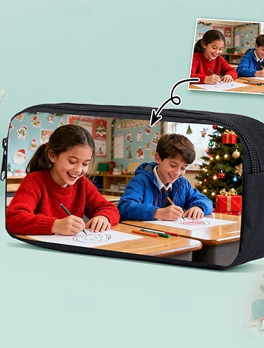 Astuccio fotografico personalizzato per bambini – astuccio con cerniera personalizzato per articoli per il ritorno a scuola, ideale per ragazzi e ragazze   Astuccio fotografico personalizzato per bambini – astuccio con cerniera personalizzato per articoli per il ritorno a scuola, ideale per ragazzi e ragazze