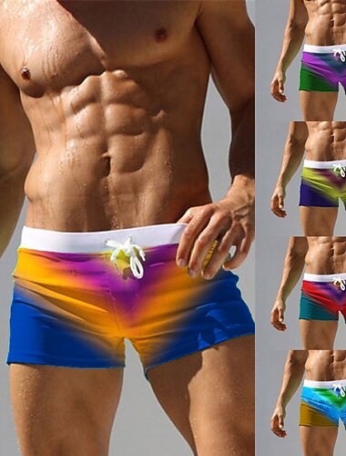  Homme Shorts de bain Short de bain Maillots de bain Élastique Respirant Bas Cordon de serrage Surf Bikini Plongée Dégradé Été