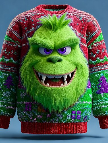 Suéter navideño feo Hombre Impresión 3D Dibujo 3D Suéter de punto Prendas de punto Cuello redondo Casual Vacaciones Diario Festival Impresión 3D Tejido en Punto Mantiene abrigado Manga Larga