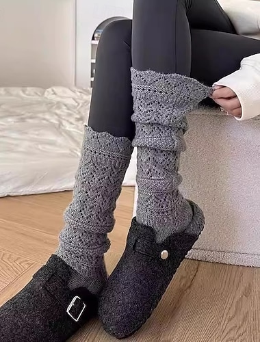  Damen Strümpfe Outdoor Farbblock Polyester Urlaub Lässig Elastisch Warm 1 Paar