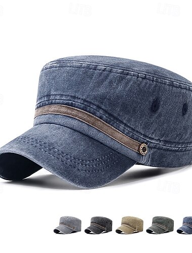  Herren Schiebermütze Baseballkappe Sonnenhut Trucker-Kappe Schwarz Marineblau Baumwolle Mode Lässig Straße Täglich Einfach Verstellbar Sonnenschutz Atmungsaktiv