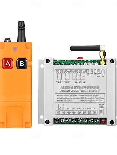  AC100V 220V 380V 2CH 30A relaisontvanger 433MHz draadloze afstandsbediening