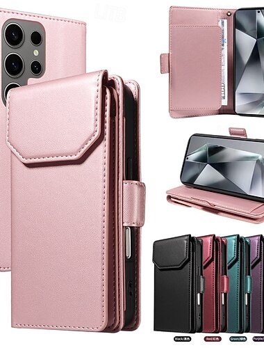  telefon Maska Pentru Samsung Galaxy S25 Edge S23 S24 FE S22 Plus Ultra Portofel Card Protectie pentru intreg corpul cu Lanyard Anti Șoc Retro PU piele