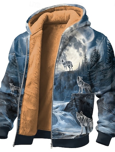  Miesten MOON Susi Fleece Huppari Takki College Klassinen Metsästys Pitkähihainen Tiukka pyöreä kaula-aukko ulko- Retkeily Sininen Sulkea jnk vetoketju Syksy Talvi Suunnittelija S M L XL 2XL 3XL