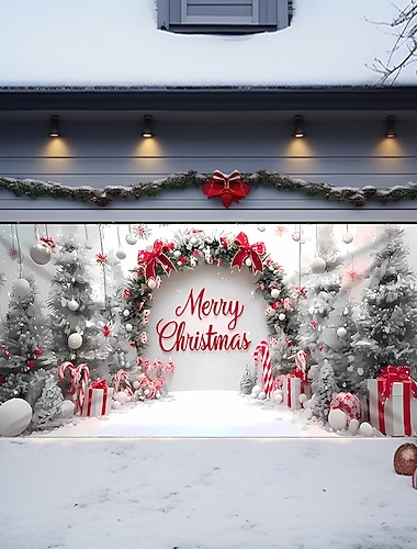 عيد الميلاد المجيد نسيج غطاء باب المرآب معلق كبير بابا نويل لطيف 3D حفلة الخارج عطلة خلفيات التصوير يارد ديكور المنزل   عيد الميلاد المجيد نسيج غطاء باب المرآب معلق كبير بابا نويل لطيف 3D حفلة الخارج عطلة خلفيات التصوير يارد ديكور المنزل