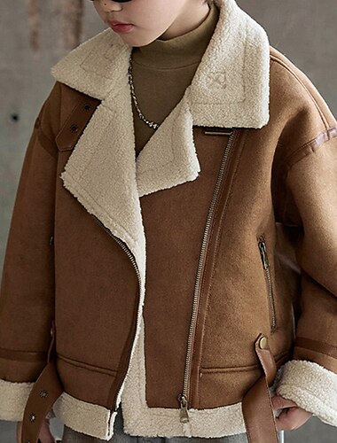 Детские Мальчики Куртка из искусственной замши Флисовая жилетка Жакет Верхняя одежда Полотняное плетение Длинный рукав Застегнуться Сохраняет тепло Защита от ветра Пальто Повседневные   Детские Мальчики Куртка из искусственной замши Флисовая жилетка Жакет Верхняя одежда Полотняное плетение Длинный рукав Застегнуться Сохраняет тепло Защита от ветра Пальто Повседневные