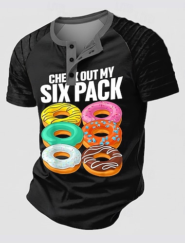  Miesten Hauska slangi Henley-paita Raglan T-paita Lyhythihainen Muoti Suunnittelija Vapaa-aika ulko- Loma Kausaliteetti Kesä Kaikki vuodenajat Musta Vihreä Henley kaulus Henley Henley T-paita