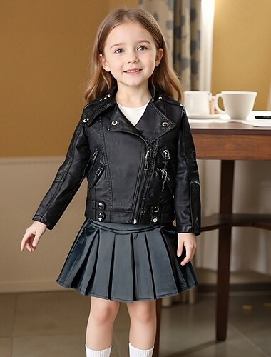 Παιδιά Κοριτσίστικα Μαύρο δερμάτινο μπουφάν Jachetă Συμπαγές Χρώμα Μοντέρνα Φερμουάρ Τσέπη Αντιανεμικό ΕΞΩΤΕΡΙΚΟΥ ΧΩΡΟΥ Παλτό Εξωτερικά ενδύματα 4-12 χρόνια Φθινόπωρο Μαύρο Ανθισμένο Ροζ Ρουμπίνι   Παιδιά Κοριτσίστικα Μαύρο δερμάτινο μπουφάν Jachetă Συμπαγές Χρώμα Μοντέρνα Φερμουάρ Τσέπη Αντιανεμικό ΕΞΩΤΕΡΙΚΟΥ ΧΩΡΟΥ Παλτό Εξωτερικά ενδύματα 4-12 χρόνια Φθινόπωρο Μαύρο Ανθισμένο Ροζ Ρουμπίνι