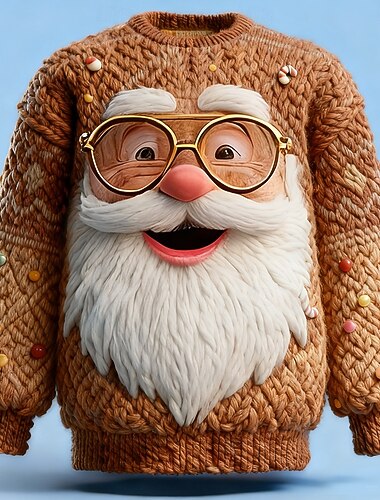  Stygg julegenser Herre julenissen 3D-utskrift 3D-tegneseriefigur Pullover genser Strikketøy Crewneck Fritid Feriereise Daglig Festival 3D-utskrift Strikking Hold Varm Langermet Vår Høst Vinter Rød