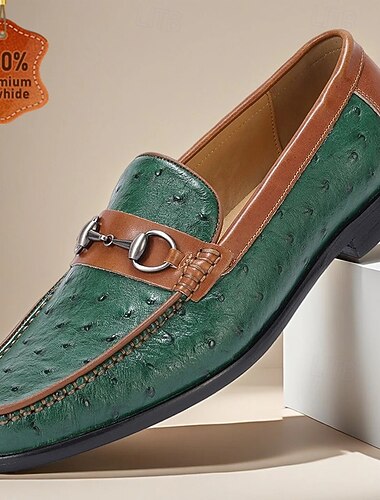  Groene heren loafers van echt leer met gespdetail – stijlvol en comfortabel voor zakelijke gelegenheden en dagelijks gebruik