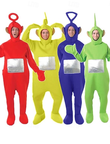 пары инопланетяне телепузики смешные костюмы группа&семейные костюмы на хеллоуин мужские женские костюмы для косплея из фильмов забавный костюм желтый красный фиолетовый трико / комбинезон на   пары инопланетяне телепузики смешные костюмы группа&семейные костюмы на хеллоуин мужские женские костюмы для косплея из фильмов забавный костюм желтый красный фиолетовый трико / комбинезон на