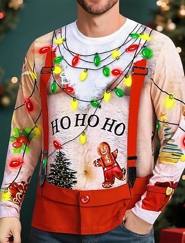  Święta Koszulkowy Koszulka Święty Mikołaj Graficzny Zabawne Zabawny na Męskie Dla dorosłych Druk 3D  Do Święta Karnawał Nowy Rok Impreza
