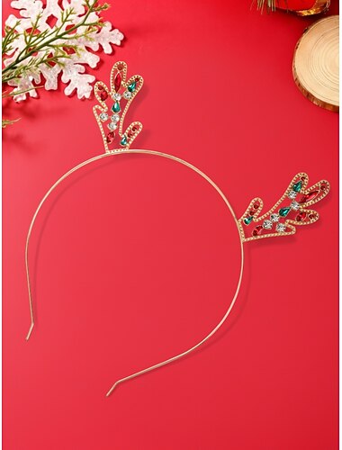  γυναικεία κορδέλα μαλλιών με στρας και κέρατο ταράνδου, λαμπερό χριστουγεννιάτικο αξεσουάρ μαλλιών για γιορτινά πάρτι &εορταστικές εκδηλώσεις