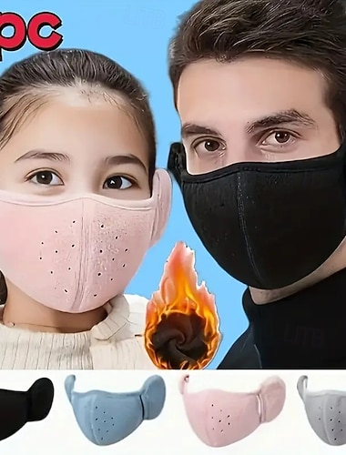  قناع وجه دافئ ومقاوم للرياح في الشتاء - قابل للتنفس، يوفر حماية سميكة للأذن، للجنسين، مثالي للأنشطة الخارجية وركوب الدراجات في الطقس البارد