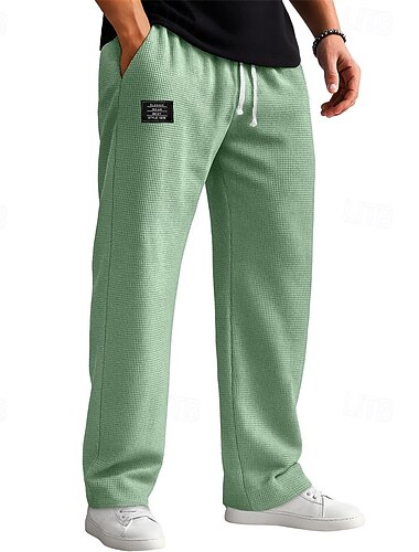 Herren Baggy-Jogginghose Jogginghose Hose Waffelhose Kordelzug Tasche Elastischer Bund Einfach Komfort Sport im Freien Täglich Mode Lässig Schwarz Weiß Mikroelastisch   Herren Baggy-Jogginghose Jogginghose Hose Waffelhose Kordelzug Tasche Elastischer Bund Einfach Komfort Sport im Freien Täglich Mode Lässig Schwarz Weiß Mikroelastisch