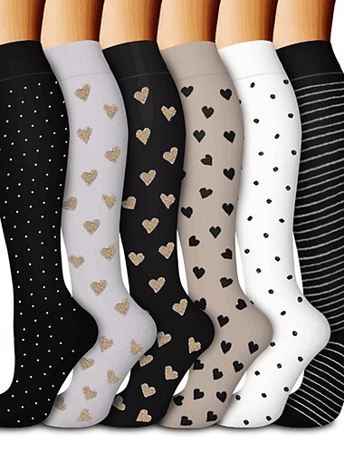  Per donna Calzettoni All'aperto Quotidiano Ferie Cuore Poliestere Essenziale Classico Casual Elastico Caldo 6 Paia