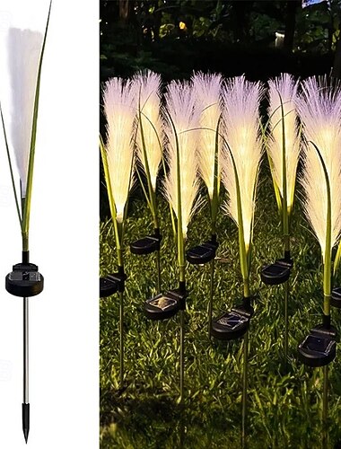  luci solari da giardino, luci da esterno in fibra ottica, illuminazione a LED impermeabile per esterni, decorazione per vialetti, patio e cortile
