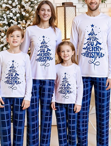 familj Jul Jul familjepyjamas Pyjamas Familjeset Grafisk Rutig Julgran Hem Mönster Blå Långärmad Dagligen Matchande kläder   familj Jul Jul familjepyjamas Pyjamas Familjeset Grafisk Rutig Julgran Hem Mönster Blå Långärmad Dagligen Matchande kläder