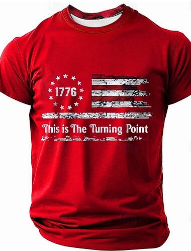  4. juli 2026 250. mindesdag Mænds 3D-print amerikanske flag crew neck short sleeve t-shirt daglig street