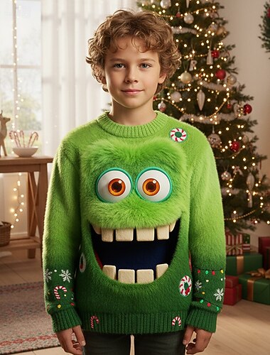 Новогодняя тематика Мальчики 3D В снежинку Эльф Уродливый рождественский свитер Рождественский подарок Вязаная ткань Длинный рукав 3D печать Осень Зима Мода Для вечеринки Дети 4-12 лет Вырез под горло   Новогодняя тематика Мальчики 3D В снежинку Эльф Уродливый рождественский свитер Рождественский подарок Вязаная ткань Длинный рукав 3D печать Осень Зима Мода Для вечеринки Дети 4-12 лет Вырез под горло