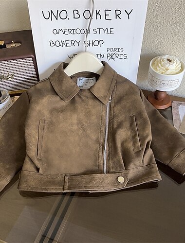 Παιδιά Κοριτσίστικα Μαύρο δερμάτινο μπουφάν Jachetă Συμπαγές Χρώμα Μοντέρνα Φερμουάρ Τσέπη Αντιανεμικό ΕΞΩΤΕΡΙΚΟΥ ΧΩΡΟΥ Παλτό Εξωτερικά ενδύματα 4-12 χρόνια Φθινόπωρο Καφέ   Παιδιά Κοριτσίστικα Μαύρο δερμάτινο μπουφάν Jachetă Συμπαγές Χρώμα Μοντέρνα Φερμουάρ Τσέπη Αντιανεμικό ΕΞΩΤΕΡΙΚΟΥ ΧΩΡΟΥ Παλτό Εξωτερικά ενδύματα 4-12 χρόνια Φθινόπωρο Καφέ