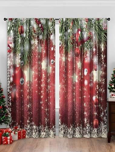  Zasłony z wzorem świątecznym, druk cyfrowy 3D, wysoka precyzja, zasłony okienne do salonu, sypialni, dekoracja świąteczna, zestaw zasłon do domu z miękkiej tkaniny