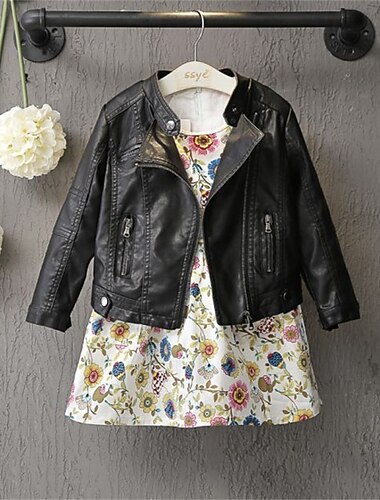 Παιδιά Κοριτσίστικα Μαύρο δερμάτινο μπουφάν Jachetă Συμπαγές Χρώμα Μοντέρνα Φερμουάρ Τσέπη ΑΔΙΑΒΡΟΧΟ Αντιανεμικό ΕΞΩΤΕΡΙΚΟΥ ΧΩΡΟΥ Παλτό Εξωτερικά ενδύματα 4-12 χρόνια Φθινόπωρο Μαύρο   Παιδιά Κοριτσίστικα Μαύρο δερμάτινο μπουφάν Jachetă Συμπαγές Χρώμα Μοντέρνα Φερμουάρ Τσέπη ΑΔΙΑΒΡΟΧΟ Αντιανεμικό ΕΞΩΤΕΡΙΚΟΥ ΧΩΡΟΥ Παλτό Εξωτερικά ενδύματα 4-12 χρόνια Φθινόπωρο Μαύρο