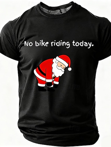 Noël Homme Père Noël Cyclisme T-shirt Manche Courte T-shirt Impression 3D Col ras du cou Chemise Quotidien Designer Artistique Vacances Soirée Rue Bleu Noir Rouge Toutes saisons Vêtement Tenue S M L