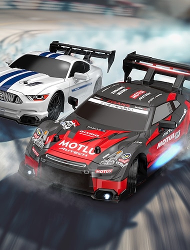  Auto da Corsa RC Drift ad Alta Velocità - Veicolo Sportivo Radiocomandato in Scala 1:24 Luci e Coni Regalo di Natale