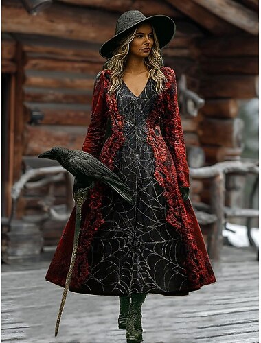 Frauen Maxikleid A-Linie Kleid Urlaub Lässig Boho Strand Reguläre Passform Floral Grafik Lange Ärmel V-Ausschnitt Schwarz Dunkelrot Weinrot Frühling Herbst   Frauen Maxikleid A-Linie Kleid Urlaub Lässig Boho Strand Reguläre Passform Floral Grafik Lange Ärmel V-Ausschnitt Schwarz Dunkelrot Weinrot Frühling Herbst