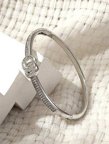  Zirkonium Klassisk Mini Personalisert Enkel trendy Chrome Armbånd Smykker Sølv / Gull Til Bryllup Fest Engasjement Skoleball