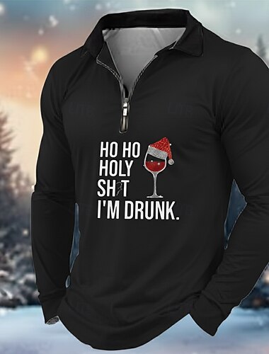  Święta Męskie Tekst Gra polo Długi rękaw Wieczorne Nowoczesny Wypoczynek Sport i turystyka Codzienne Festiwal Zamek Druk 3D Wiosna Jesień Zima Czarny Czerwony Zielony