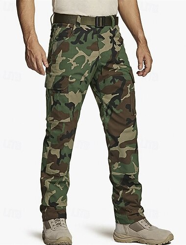 رجالي بنطلون كارجو بنطلونات Buttons متعدد الجيب تمويه يمكن ارتداؤها الأماكن المفتوحة مناسب للبس اليومي التخييم والتنزه موضة كلاسيكي أخضر   رجالي بنطلون كارجو بنطلونات Buttons متعدد الجيب تمويه يمكن ارتداؤها الأماكن المفتوحة مناسب للبس اليومي التخييم والتنزه موضة كلاسيكي أخضر