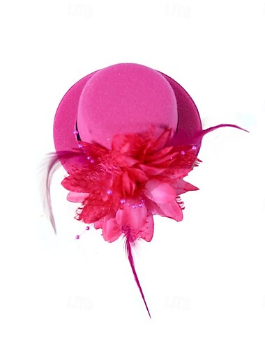  מפגשים נוצות כובע פאדורה חתונה מסיבת תה מירוץ סוסים קוקטייל אלגנטית וינטאג' סגנון חמוד עם נוצות כיסוי ראש כיסוי ראש