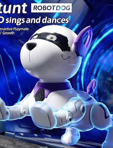  CANE ROBOTIZZATO PROGRAMMABILE INTELLIGENTE - Animale elettronico telecomandato con funzioni di musica e danza - Giocattolo STEM per ragazzi e ragazze Regalo di Natale