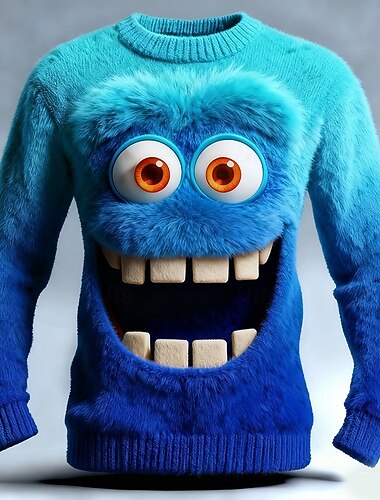  醜いクリスマスセーター 男性用 グラフィック 3Dプリント プルオーバーセーター ニット クルーネック カジュアル アウトドア クリスマスギフト バケーション 保温 長袖 秋 冬 ブラック ルビーレッド ブルー