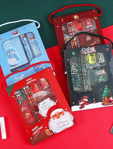  סט כתיבה לחג המולד סט עפרונות בן 6 חלקים, מתנה לחג המולד לערב חג המולד.