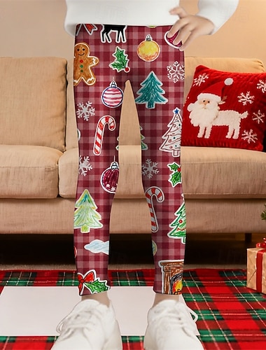 Девочки 3D Графика Геометрический принт Новогодняя ёлка Брюки Леггинсы Весна Осень Симпатичные Стиль Классический Дети 4-12 лет на открытом воздухе Повседневные Стандартный   Девочки 3D Графика Геометрический принт Новогодняя ёлка Брюки Леггинсы Весна Осень Симпатичные Стиль Классический Дети 4-12 лет на открытом воздухе Повседневные Стандартный