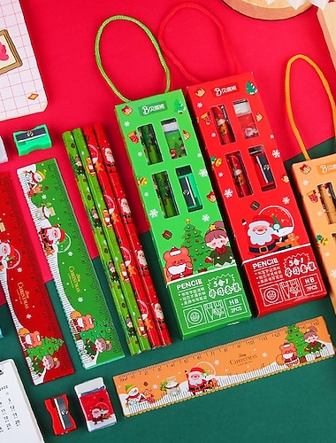 karácsonyi gyermek ceruzapapír kézitáska 5 az 1-ben tanulókészlet ajándékdoboz óvodai karácsonyi születésnapi ajándék   karácsonyi gyermek ceruzapapír kézitáska 5 az 1-ben tanulókészlet ajándékdoboz óvodai karácsonyi születésnapi ajándék