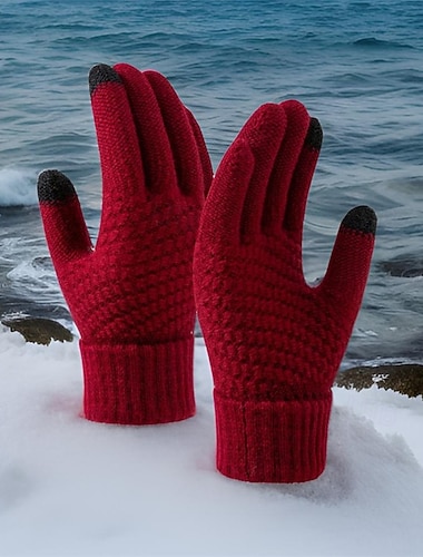  Per uomo 1 Paio Interi Invernali Guanti lavorati a maglia Guanti senza dita Moda Moderno Guanti Calore Termico Lavoro a maglia Blocco di colori Autunno Nero Bianco Giallo Rosa